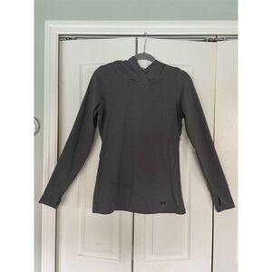 Under Armour Women's Gray Hooded ColdGear Pullover Shirt Size M
